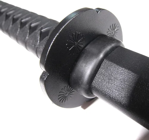 Vista 4 de E-BOGU Katana de práctica de polipropileno estilo Mokume (62.2 cm) con vaina Saya negra