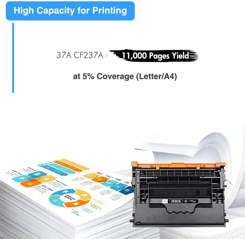 Vista 3 de TRUE IMAGE Cartucho de tóner de repuesto compatible para HP 37A CF237A 37X Work para impresora Enterprise M607n M608dn M609 M608n M607dn M608x M609x