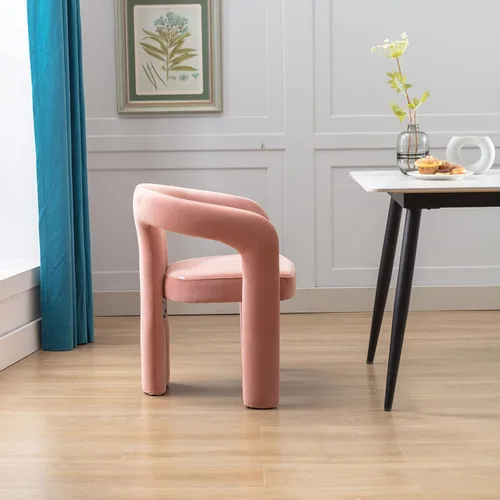 Vista 43 de Tmosi Modernas sillas de comedor de terciopelo tapizadas, con respaldo curvado, cómoda silla auxiliar para cocina, comedor, sala de estar