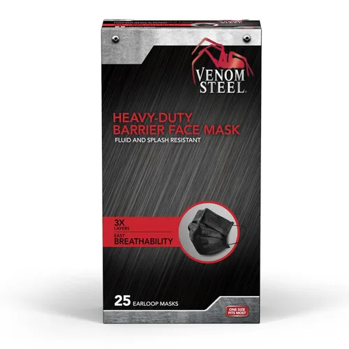 Vista 7 de Venom Steel Máscara facial negra de barrera resistente, resistente a líquidos y salpicaduras, 75