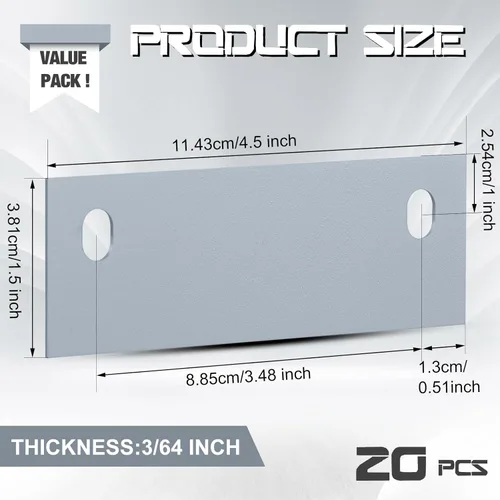 Vista 2 de Zonon 20 placas de golpeo de puerta de 4.5 x 1.5 pulgadas, placa de llenado de orificios de puerta, cubierta de orificio de puerta, bisagra