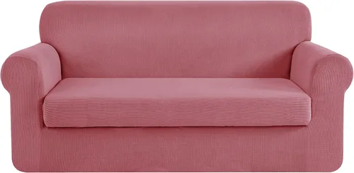 Vista 314 de CHUN YI Fundas para sofá de 7 piezas, lavables, fundas elásticas para sofá de 3 cojines con respaldo y fundas de cojín separados, protector