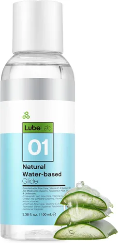 Lubricante Personal a Base de Agua de 3.38 Fl Oz. Lubricante Personal con Aloe y Vitamina E, Portátil, Hipoalergénico, Libre de Parabenos y