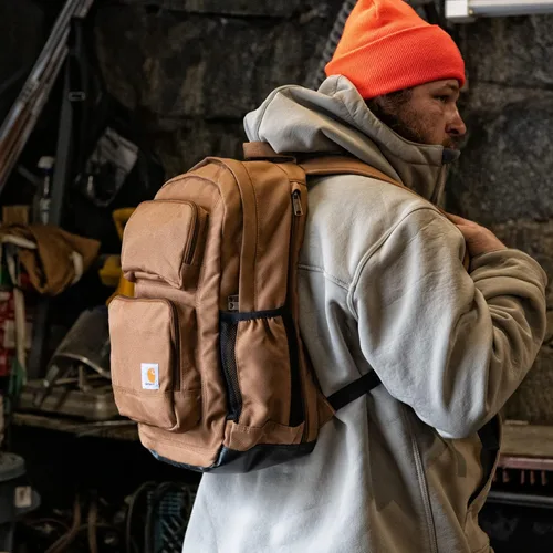 Vista 6 de Carhartt Mochila con doble compartimento de 28 litros, paquete duradero con funda para portátil y base resistente a la abrasión Duravax, color negro