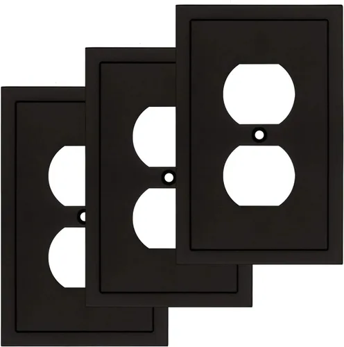 Vista 30 de Henne Bery Placa decorativa de pared con borde moderno, tapa de tomacorriente para cubrir enchufe, aleación de zinc maciza duradera