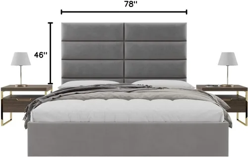 Vista 135 de Vänt - Paneles tapizados de cabecera para montar en la pared, diseño Isabelle, 60 x 23 pulgadas, configuración de 4 paneles individuales