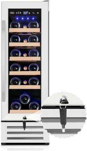 Vista 7 de Velivi Mini refrigerador de vino con capacidad de 18 botellas, enfriador de vino profesional integrado o independiente con sistemas de control