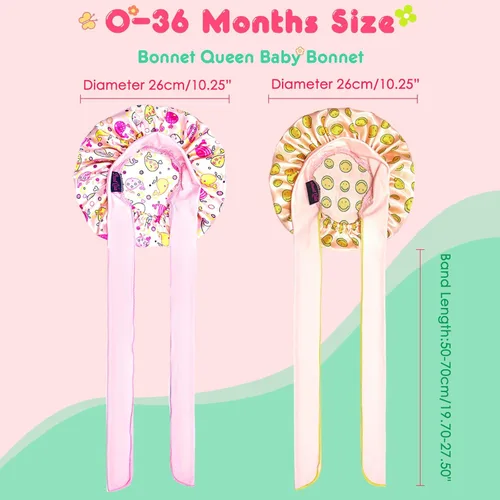 Vista 6 de Paquete de 2 gorros de seda de satén para niños, color rosa, para niñas y niños pequeños