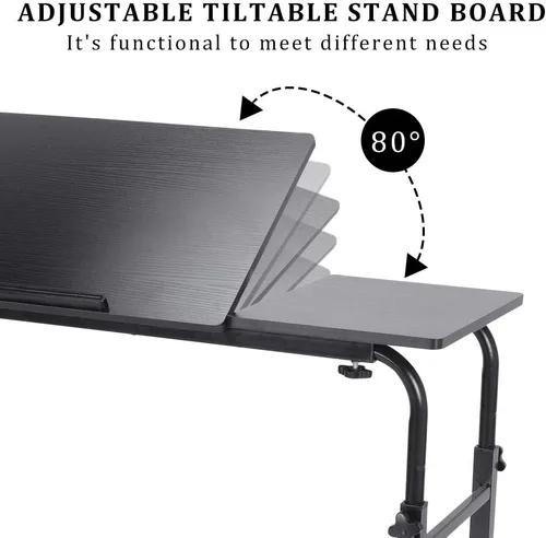 Vista 6 de Escritorio sobre cama con ruedas, bandeja de cama médica con ruedas, mesa de cama de hospital móvil sobre la cama, escritorio de computadora, mesa