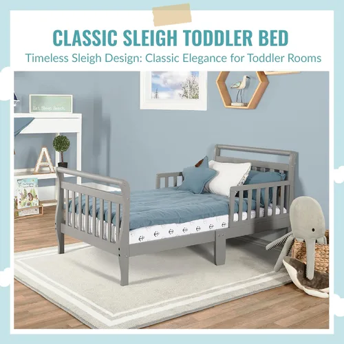 Vista 6 de Clásico trineo para cama infantil Dream On Me, Gris oscuro