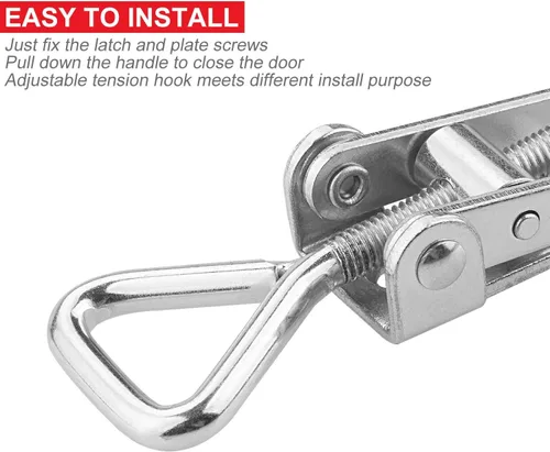 Vista 5 de AKOLAFE Paquete de 8 abrazaderas de pestillo de palanca de alta resistencia con capacidad de 360 libras, abrazadera de palanca ajustable