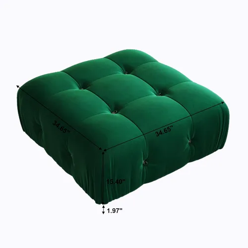 Vista 135 de Sofá modular moderno de terciopelo, sofá modular minimalista en forma de U de 6 plazas con 2 otomanas para sala de estar, oficina, apartamento