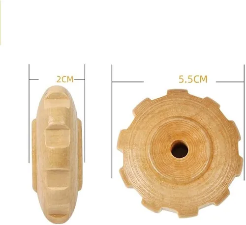 Vista 4 de Herramientas de rodillo de masaje de terapia de madera curvada, drenaje linfático, masaje de celulitis, rodillo muscular de madera para cintura
