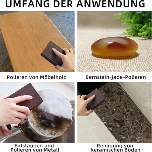 Vista 4 de 6 esponjas de esmeril, esponja de nano carborundo, bloque de lijado de mano, herramienta de limpieza de cocina, de doble uso húmedo y seco, esponja