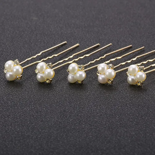 Vista 3 de WILLBOND 18 horquillas para el pelo de perlas, accesorios para el cabello de boda, diamantes de imitación, clips de cristal para novias, damas