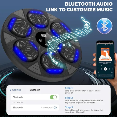 Vista 2 de LOLBOX 2026 Music Boxing Machine for Adults and Kids, Smart Bluetooth Boxing Training Equipment with Gloves Wall Mounted, Workout Punching Machine