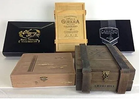 Vista 2 de Cajas vacías de madera prémium para cigarros (paquete de 5)