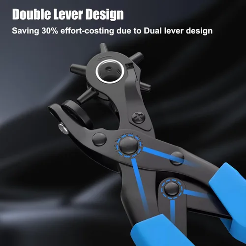 Vista 4 de Diyife Perforadora profesional de cuero, juego completo de herramientas de perforación para cinturón, correa de reloj, zapatos, manualidades