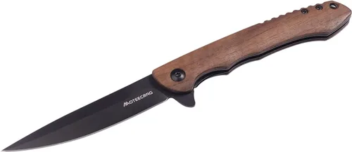 Vista 3 de Cuchillo de caballero con mango de madera, cuchillo de bolsillo abatible, rodamiento de bolas, cuchillo plegable, cuchillos EDC para hombres