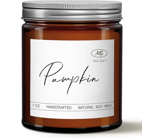 Velas perfumadas con especias de calabaza, vela de soja orgánica para el hogar, velas de aromaterapia vertidas a mano, regalos para mujeres,