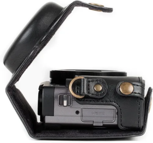 Vista 7 de MegaGear MG1258 Ever Ready - Funda de piel para cámara compatible con Panasonic Lumix DC-ZS80, DC-ZS70, DC-TZ95, DC-TZ90, color negro