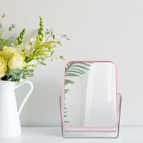 Vista 3 de Beaupretty Espejo cuadrado de escritorio, decoración de mesa, decoración de mesa, espejo en forma de corazón, espejo de mesa, espejo de maquillaje