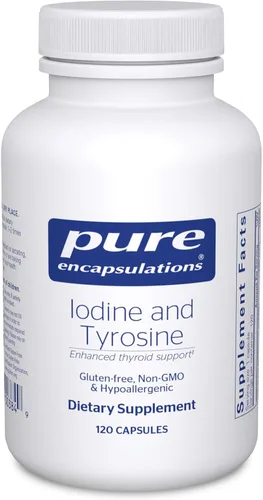 Pure Encapsulations Yodo y tirosina | Suplemento hipoalergénico para un mejor apoyo tiroideo | 120 cápsulas