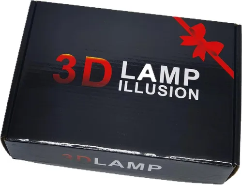 Vista 7 de Luz nocturna de ilusión óptica 3D, lámpara de escritorio LED creativa visual con control táctil y control remoto, 16 colores regulables, cambio