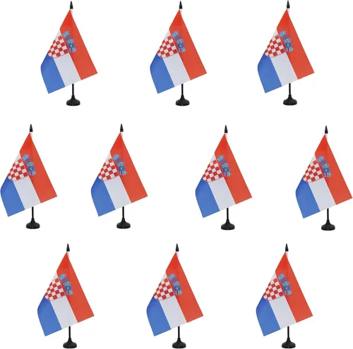 Vista 189 de Aland Table Flag 4'' x 6'' - Aland - Finland Desk Flag 15 x 10 cm - Black plastic stick and base - AZ FLAG