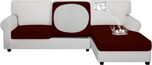 Vista 35 de Easy-Going Funda de cojín 100% impermeable para asiento de sofá, funda de cojín elástica de muebles, para niños, mascotas, cojín de sofá biplaza