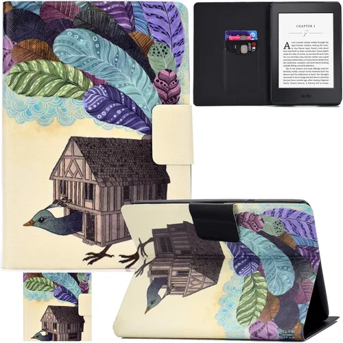 Vista 10 de Funda para Kindle Paperwhite, ranuras para tarjetas ligeras y delgadas con funda de encendido y apagado automático para Yaxa Kindle Paperwhite