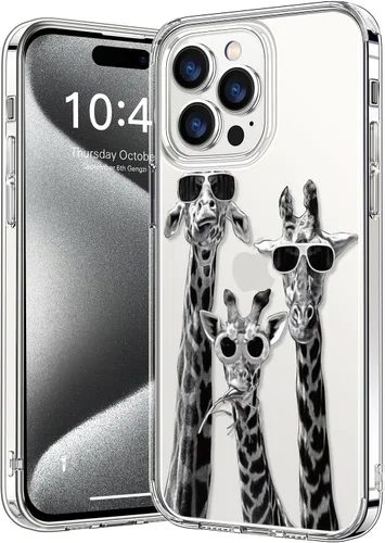 Vista 81 de bicol para iPhone 16 Funda con protector de pantalla, protección mejorada para la cámara, acrílico transparente cristalino con diseños de patrones