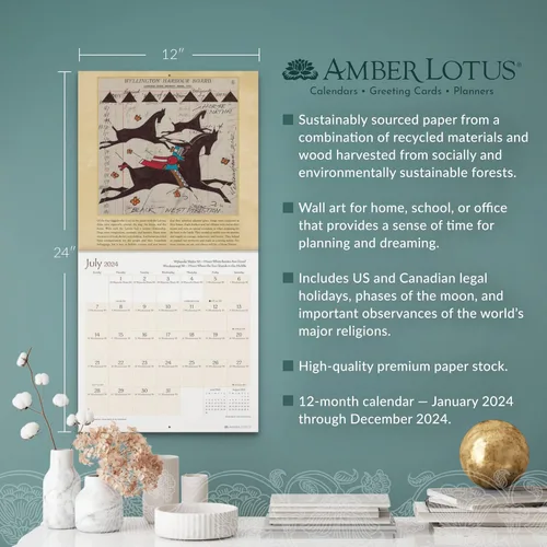 Vista 5 de The Lakota Way 2024 Wall Calendar Native American Wisdom on Ethics and Character 12" x 24" Open Amber Lotus Publishing