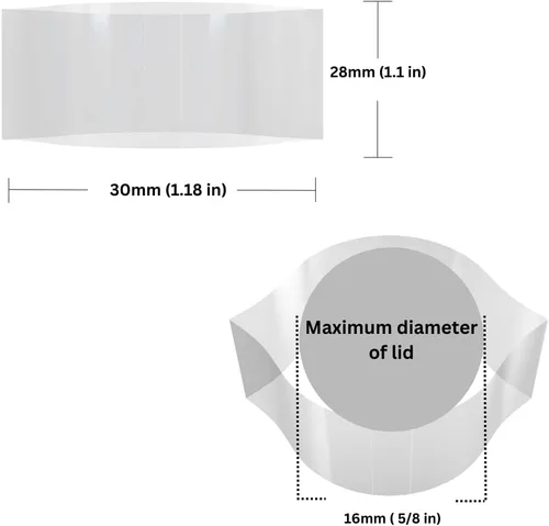 Vista 21 de Bandas para envoltura de cuello de botella termocontraíbles perforadas para sellar [muchos tamaños diferentes] (paquete de 250)