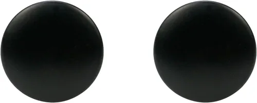 Vista 3 de MY MIRONEY Pomo redondo para gabinete, mango hueco negro plano de 1.2 pulgadas de diámetro, paquete de 10