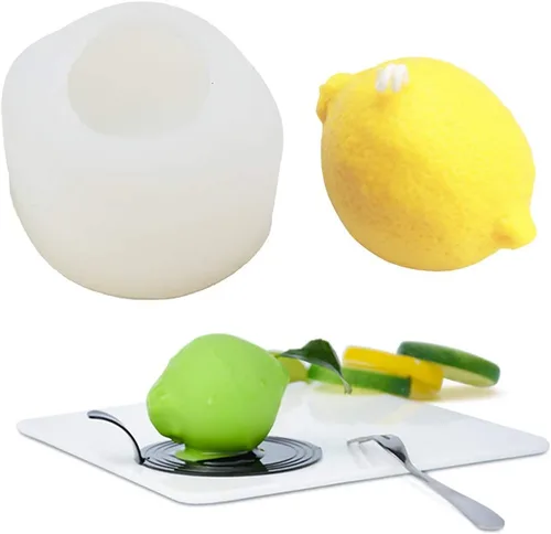 MoldFun Molde de jabón de silicona de limón 3D para hacer jabón casero, mousse de chocolate, pastelería, vela, barra de loción, bomba de baño, molde