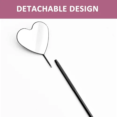 Vista 4 de Espejo de pestañas grande para extensión de pestañas, espejo de pestañas desmontable, de acero inoxidable, espejo de maquillaje, suministros