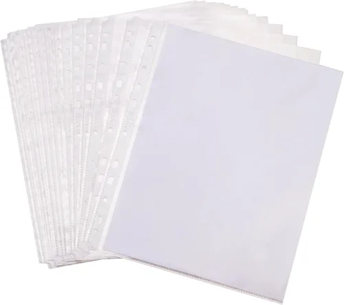 Vista 2 de Protectores de hojas de 8.5 x 11 pulgadas, protectores transparentes de página para carpeta de 3 anillas, protector antirreflejos, fundas