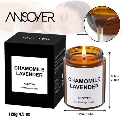 Vista 6 de Vela de aceite de masaje, regalo romántico para uso en el spa, vela perfumada para el hogar, aceite corporal ultra hidratante con aceite de soja