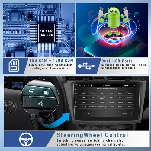 Vista 6 de Android 13 Estéreo de coche para Mazda 3 2009-2013, 9 pulgadas, pantalla táctil, radio de coche, unidad principal Android con enlace de espejo