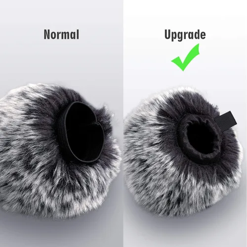 Vista 4 de Filtro Antipop de Parabrisas Compatible con AT2020, Funda de Espuma de Micrófono + Protector de Viento Peludo Compatible con Audio Technica at2020