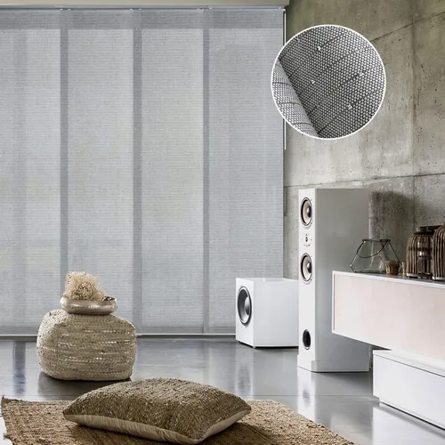 GoDear Design - Persianas verticales ajustables para puertas corredizas, riel extensible de 45.8 a 86 pulgadas de ancho, cortinas de panel