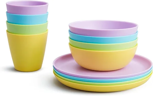 Munchkin® Juego de 12 suministros de alimentación para bebés y niños pequeños, incluye platos, cuencos y tazas