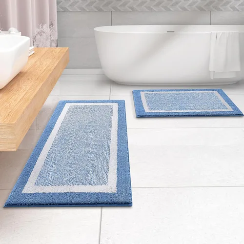 Vista 28 de OLANLY Alfombra de baño de microfibra extrasuave y absorbente, antideslizante, lavable a máquina, de secado rápido, adecuada para suelo de baño