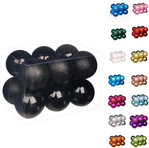 Vista 26 de Emopeak 24 bolas decorativas para árbol de Navidad, 4 estilos inastillables, decoración de árbol de Navidad, esferas colgantes para decoración