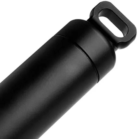 Vista 6 de Negro CNC mecanizado de aluminio EDC supervivencia impermeable cápsula sello botella titular caso contenedor supervivencia EDC herramienta