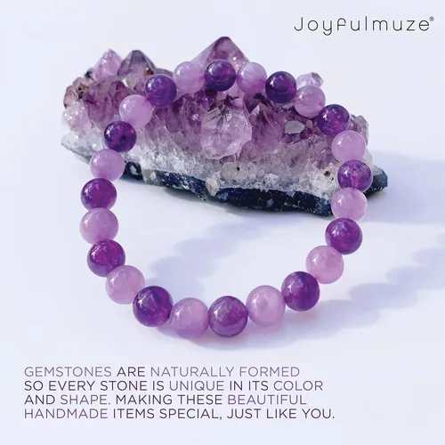 Vista 5 de Stretch Bracelets, Natural Gemstones Amethyst, Citrine, Rose Quartz, Clear Crystal Quartz, Moomstone Peridot Teger Eyes, Handmade Gift for Women and