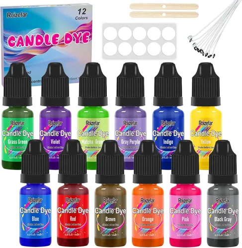 Vista 7 de Roizefar Tinte para velas – 21 colores de cera derretida para hacer velas, tinte a base de aceite para cera, tintes de color líquidos altamente
