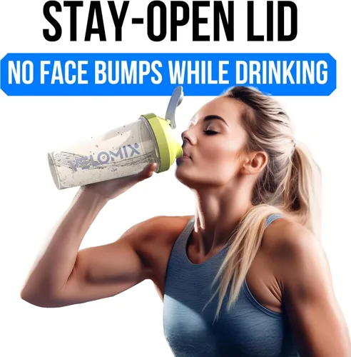 Vista 7 de VELOMIX Paquete de 2 botellas mezcladoras de proteínas de 28 onzas para mezclas de proteínas, colores tierra Wire Whisk Included, Leak Proof