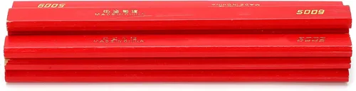 Vista 8 de 10 lápices de carpintero rojos, 6.693 in, octogonal plano, lápices de construcción dura, lápiz de plomo de madera, carpintero plano de madera